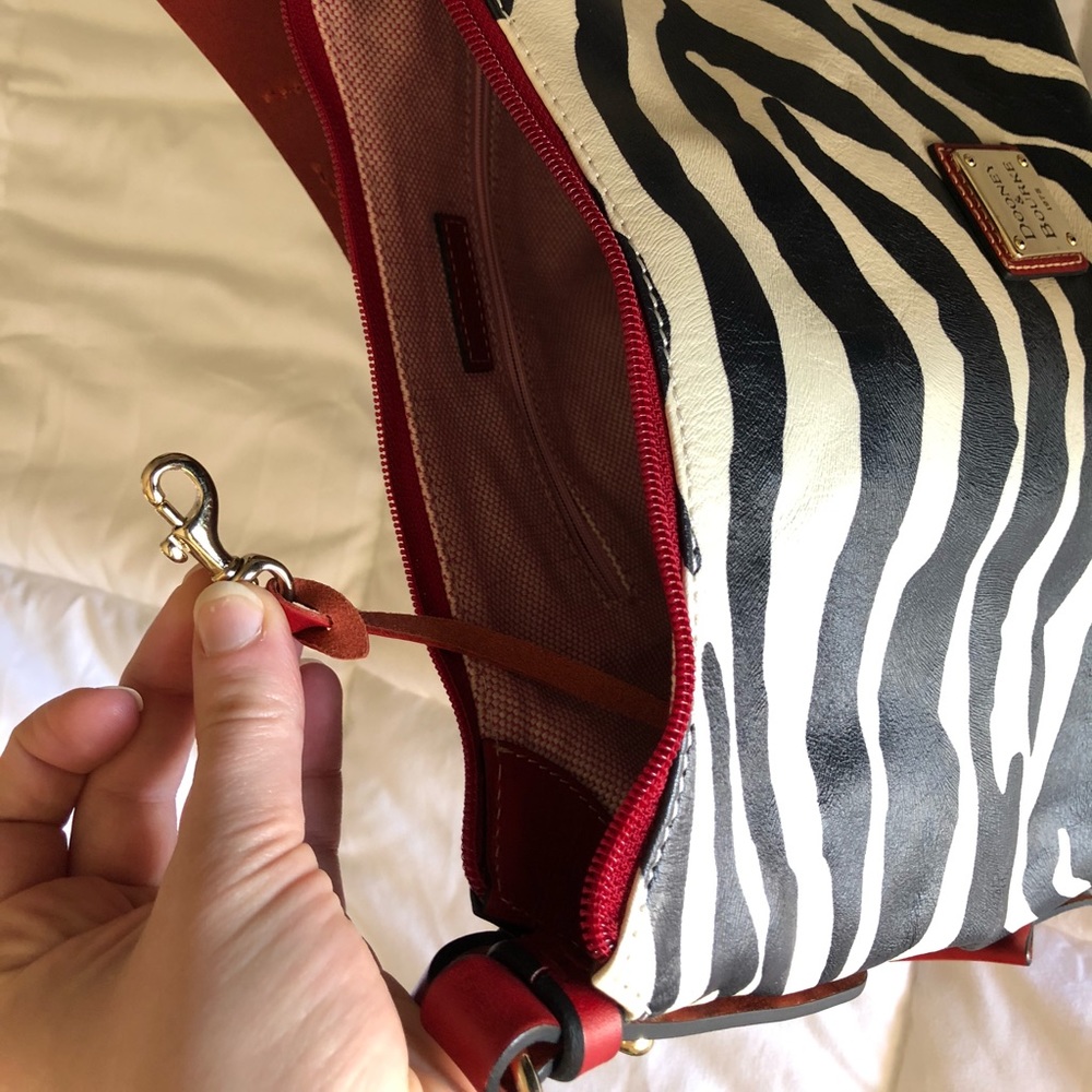 Dooney & Bourke Zebra Print handbag with Red Trim - Picture 7 of 10
